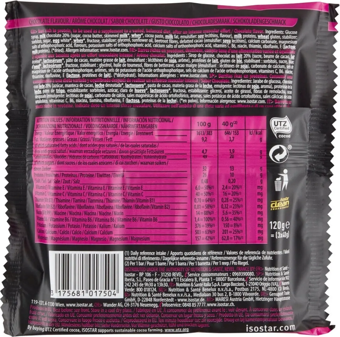 Isostar Reload Sport Bar - 120g (3x40g)