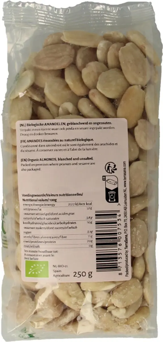 Terrasana Amandelen Wit 250g