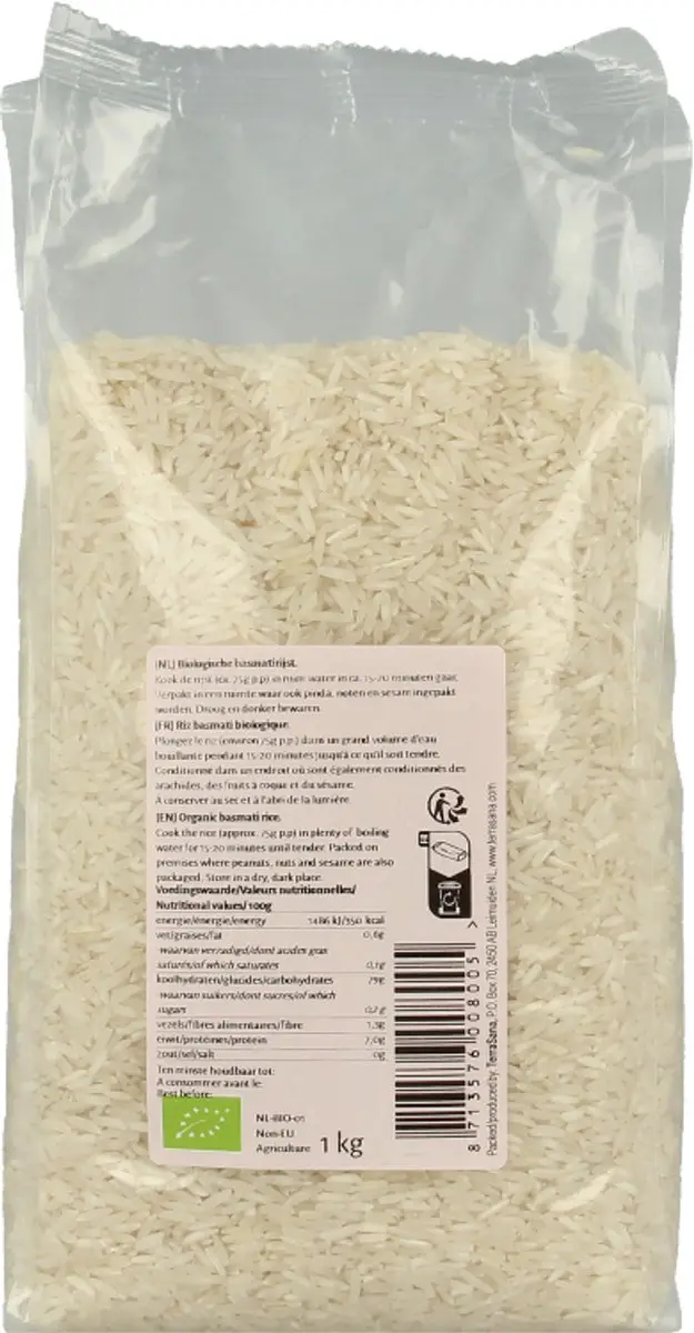 Terrasana Basmati Rijst Wit 1000g