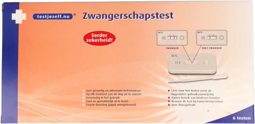Testjezelf.nu Zwangerschapstest Cassette - 6 Stuks - afbeelding 3 van 6