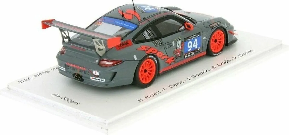 Porsche 997 Cup Winner SPX Class 24H Paul Ricard 2016 - 1:43 Spark - Grijs/Orange