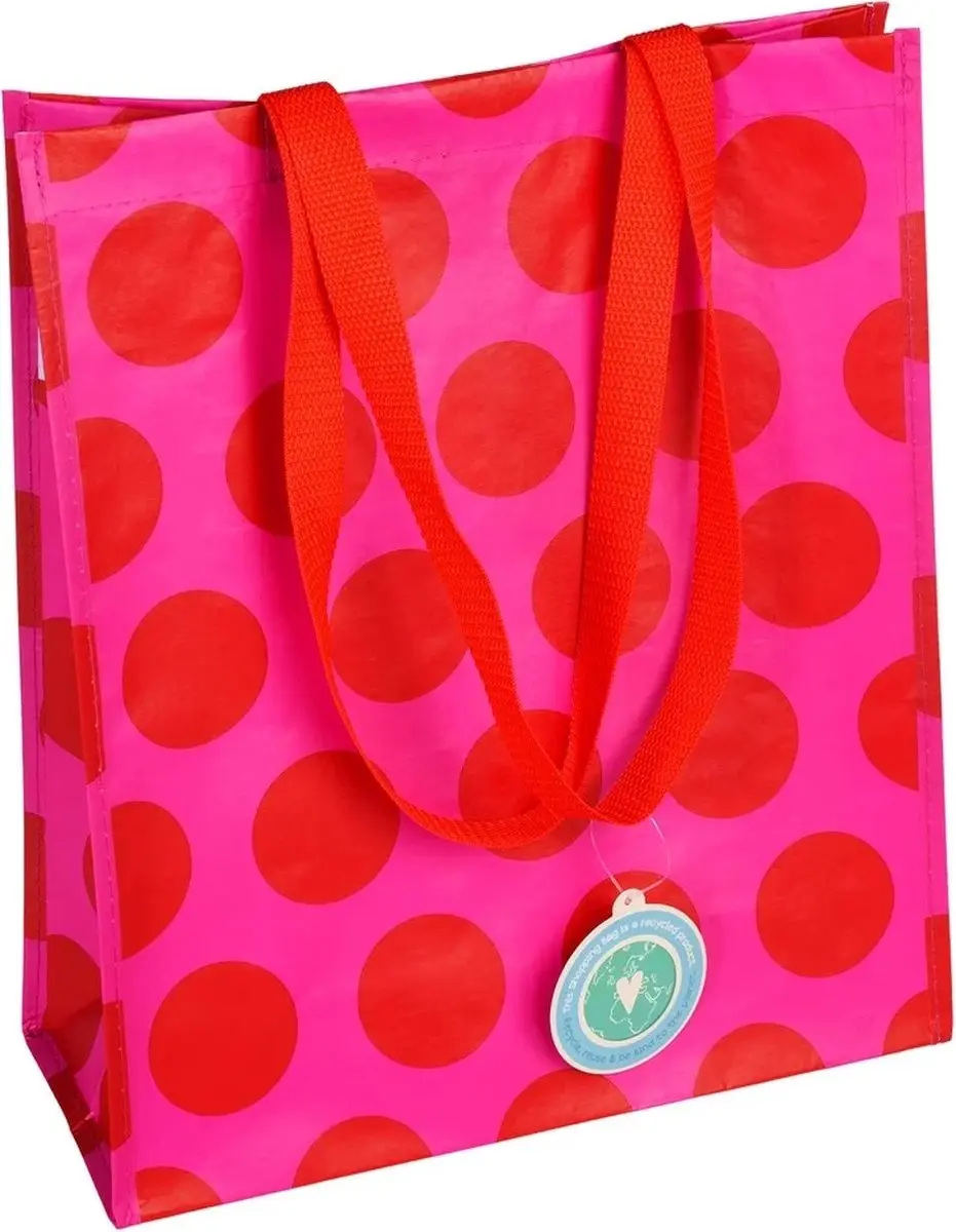 Shopper Red on Pink Stippen van Rex London