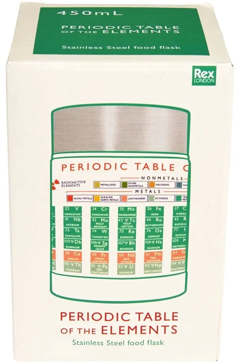 Rex London Periodic Table Roestvrijstalen Opbergdoos 0.45L - Soep