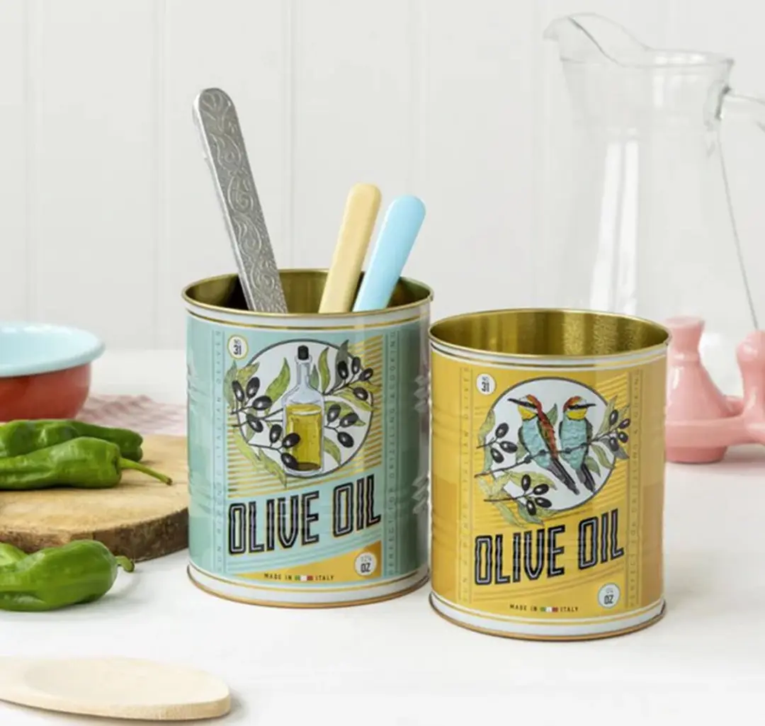 Rex London Voorraad Blikken Set van 2 Olive Oil