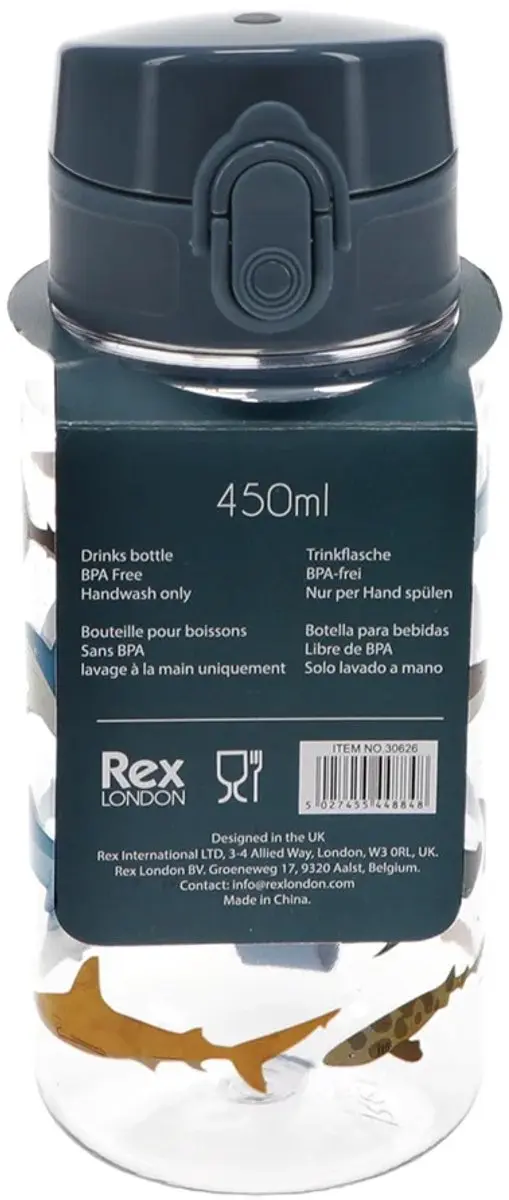 Rex London Kinder Sportfles Haai 30626 - Blauw/Grijs