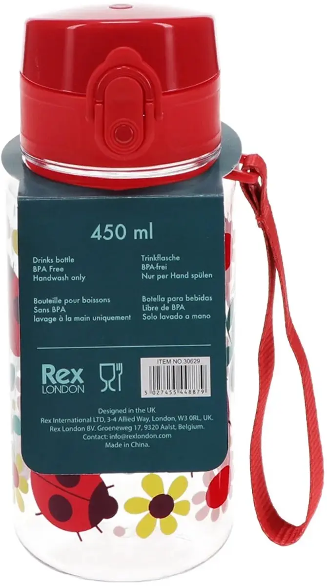 Rex London Kinder Sportfles Ladybird - Rood/Roze/Geel/ Groen