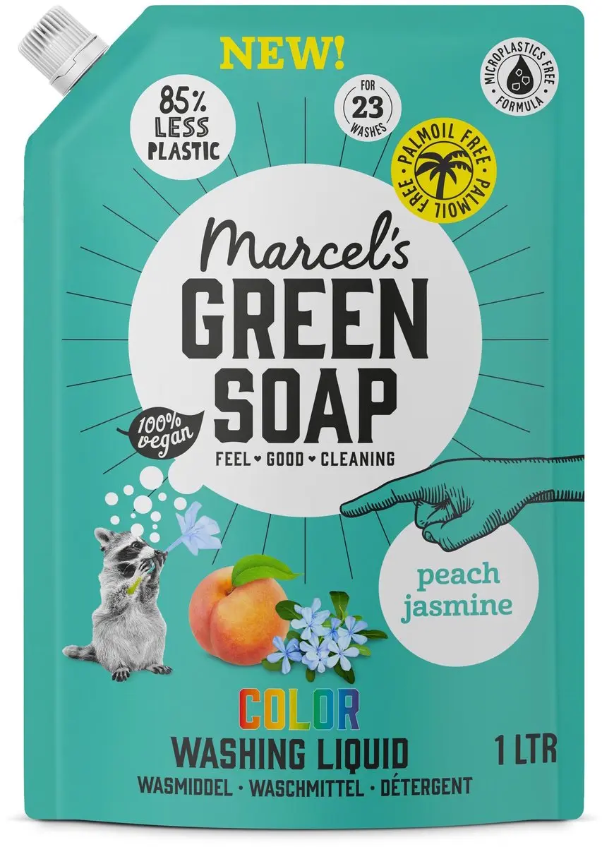 Marcel's Green Soap Wasmiddel Navul Kleur Perzik & Jasmijn 1L