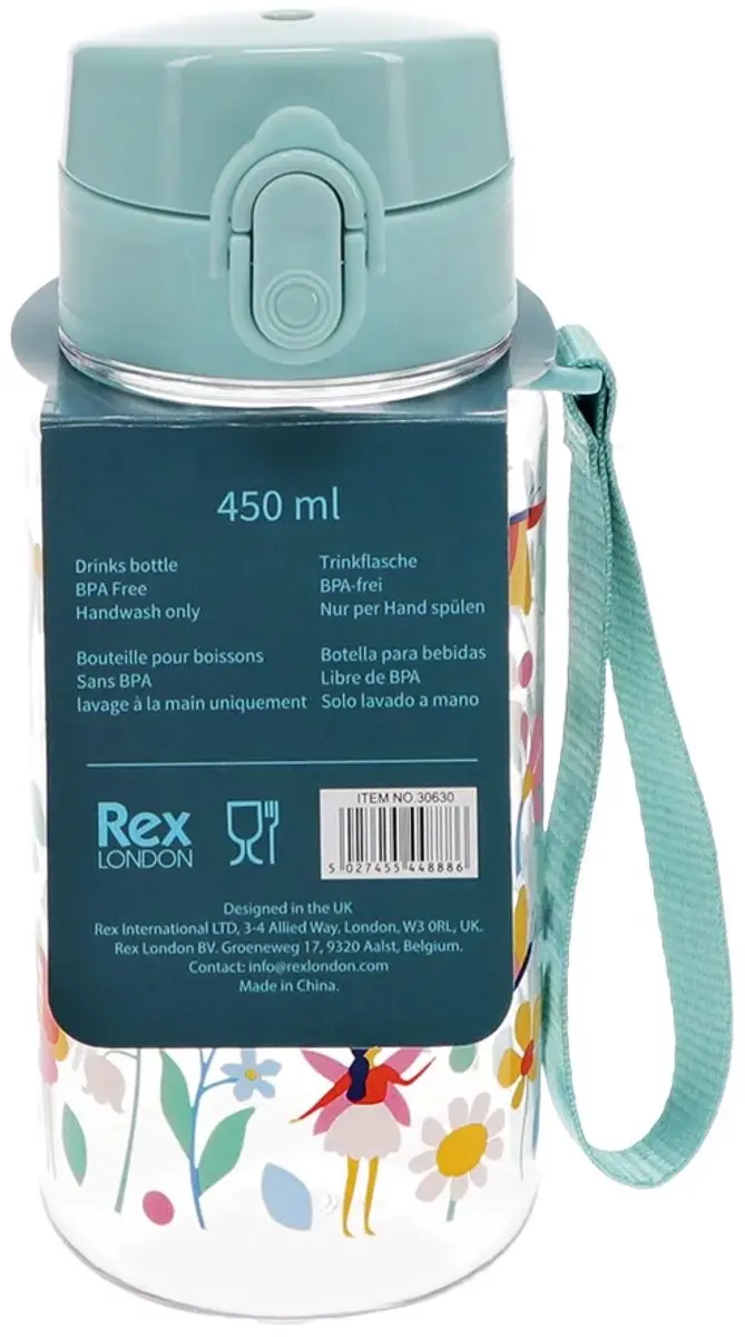 Rex London Kinder Sportfles Fairies in the Garden - Roze/Blauw/ Groen/Wit
