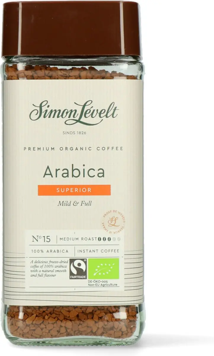 Simon Lévelt Premium Organic Oploskoffie 100g - Lungo - afbeelding 2 van 6