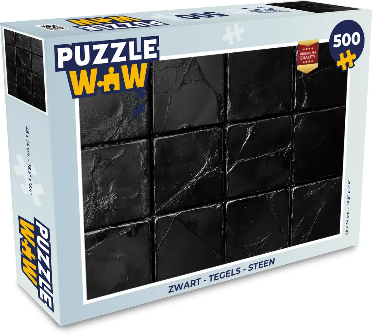 PuzzleWow Legpuzzel 500 Steen/Zwart - 500 Stuks