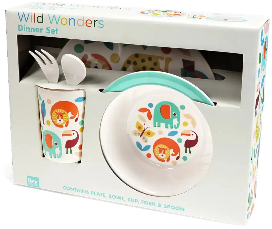 Rex London Wild Wonders Melamine Bord - Blauw - 5 Stuks