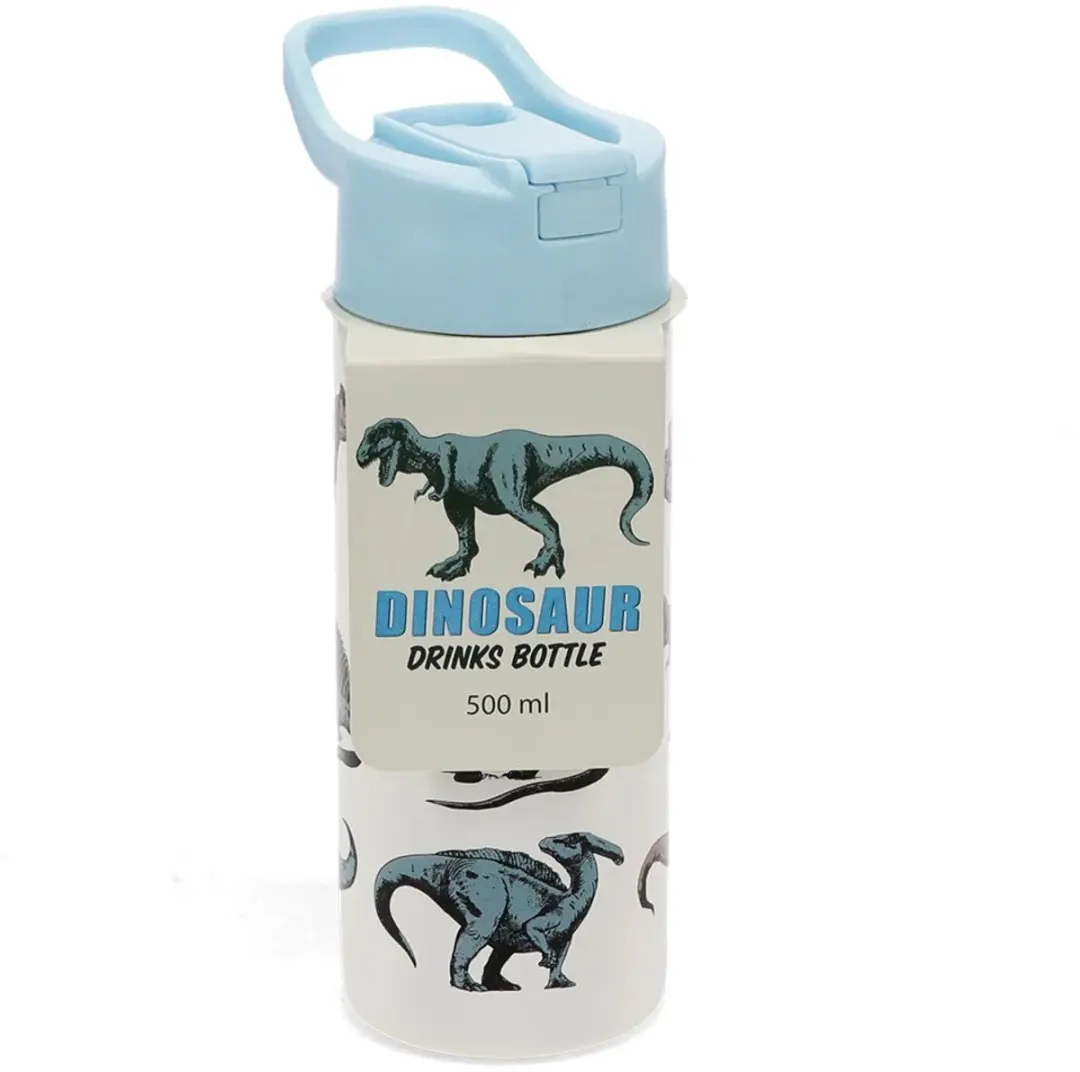 Rex London Dino Drinkfles RVS - Blauw/Wit/Grijs