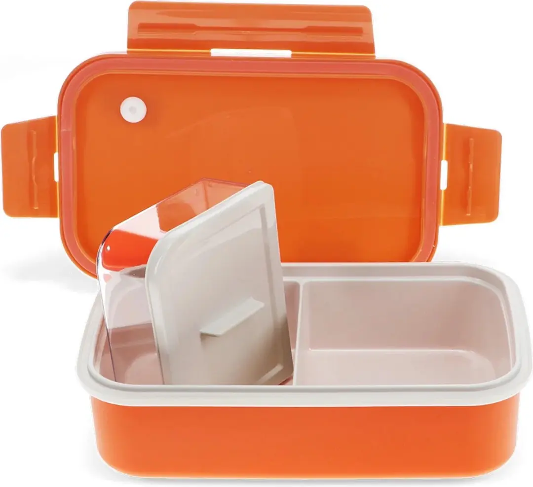 Lunchbox dubbelwandig met vakken van Rex London Oranje