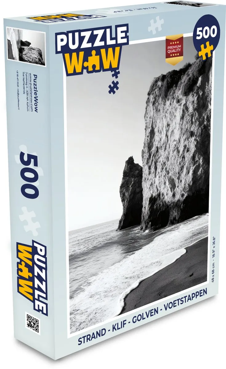 PuzzleWow Strand Klif Golven Legpuzzel 500 Stuks