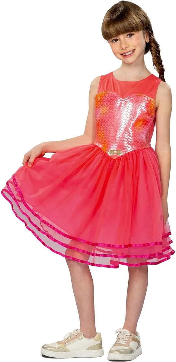 K3 Zeemeerminjurk 110/116 - Roze kroontje