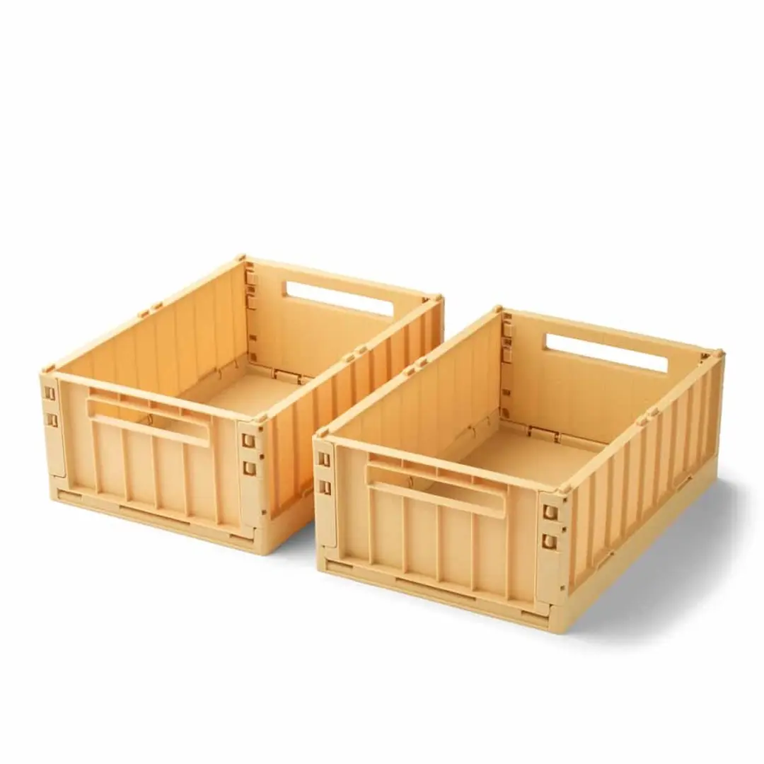 Liewood Opvouwbaar Kratje Weston Medium Lemon Yellow (set van 2)