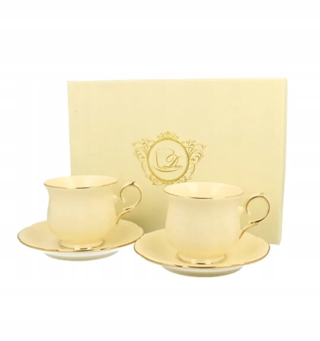 ECRU CLARK Porseleinen Kopjes met Schotels (2 stuks)
