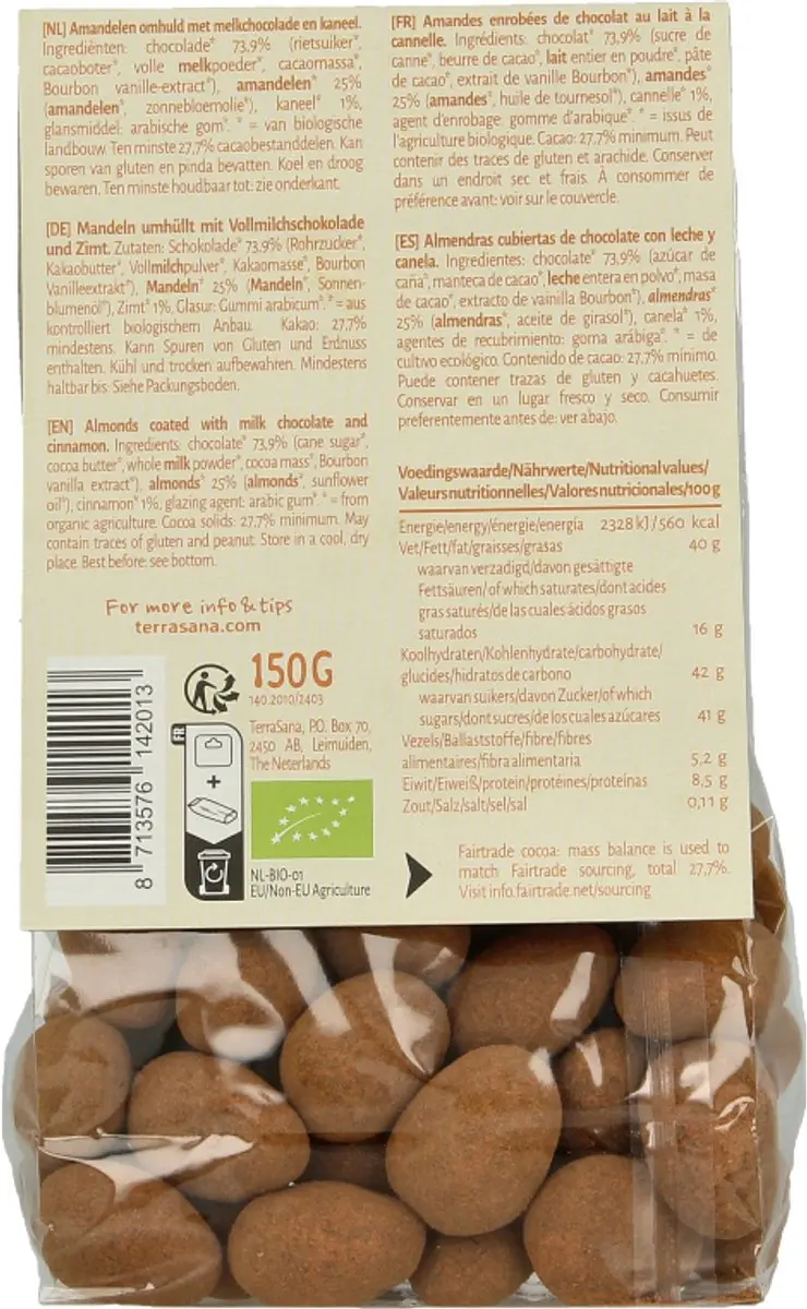 Terrasana Choco-Kaneel-Amandelen 150g