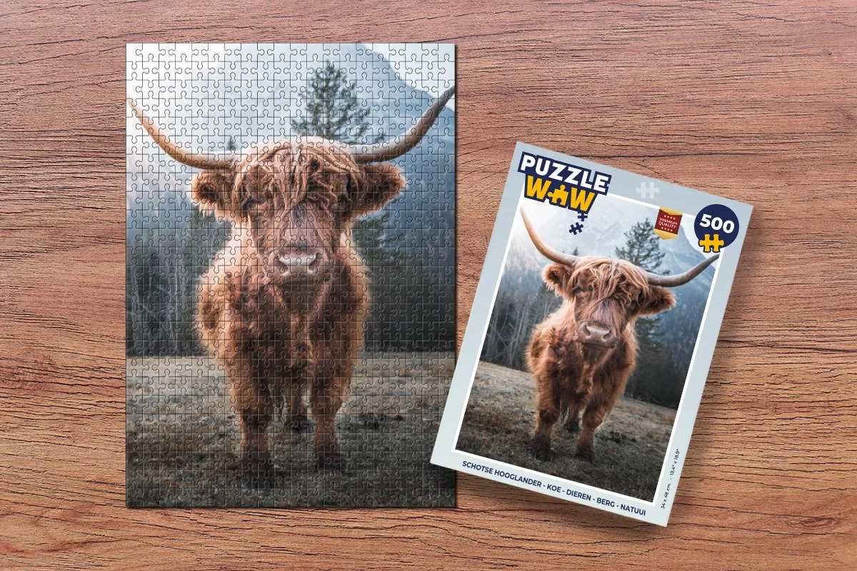 PuzzleWow Schotse Hooglander Legpuzzel 500 Stuks - Multicolor