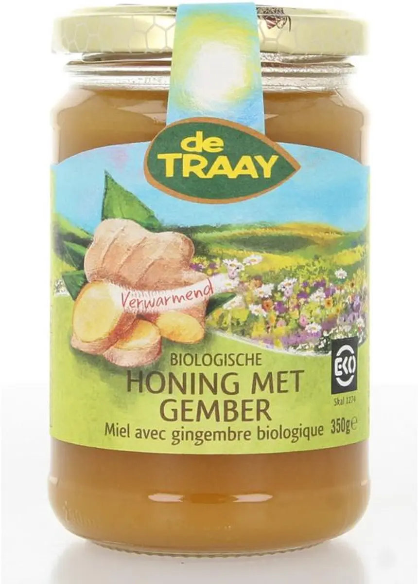De Traay Honing met Gember Bio 350g - afbeelding 5 van 5