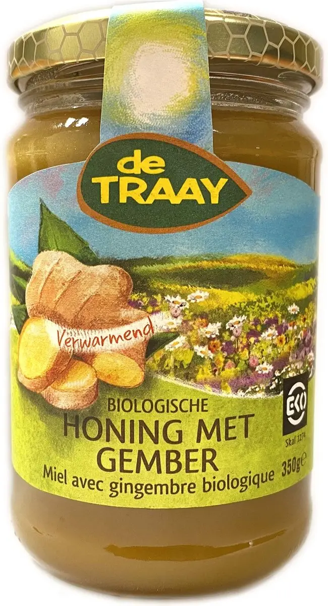 De Traay Honing met Gember Bio 350g - afbeelding 2 van 5