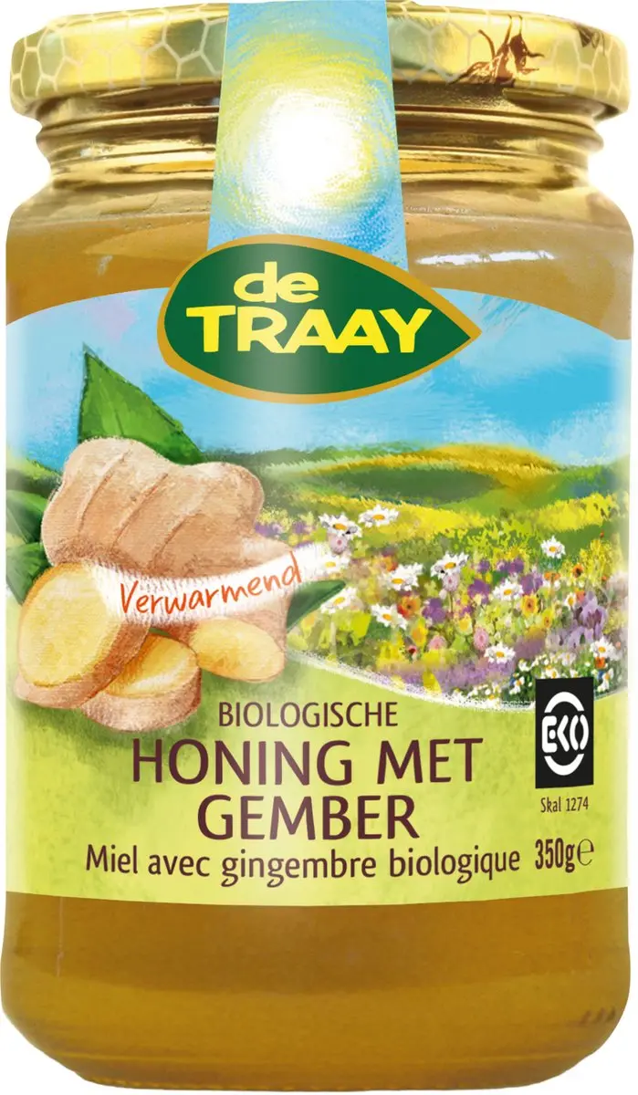 De Traay Honing met Gember Bio 350g - afbeelding 4 van 5