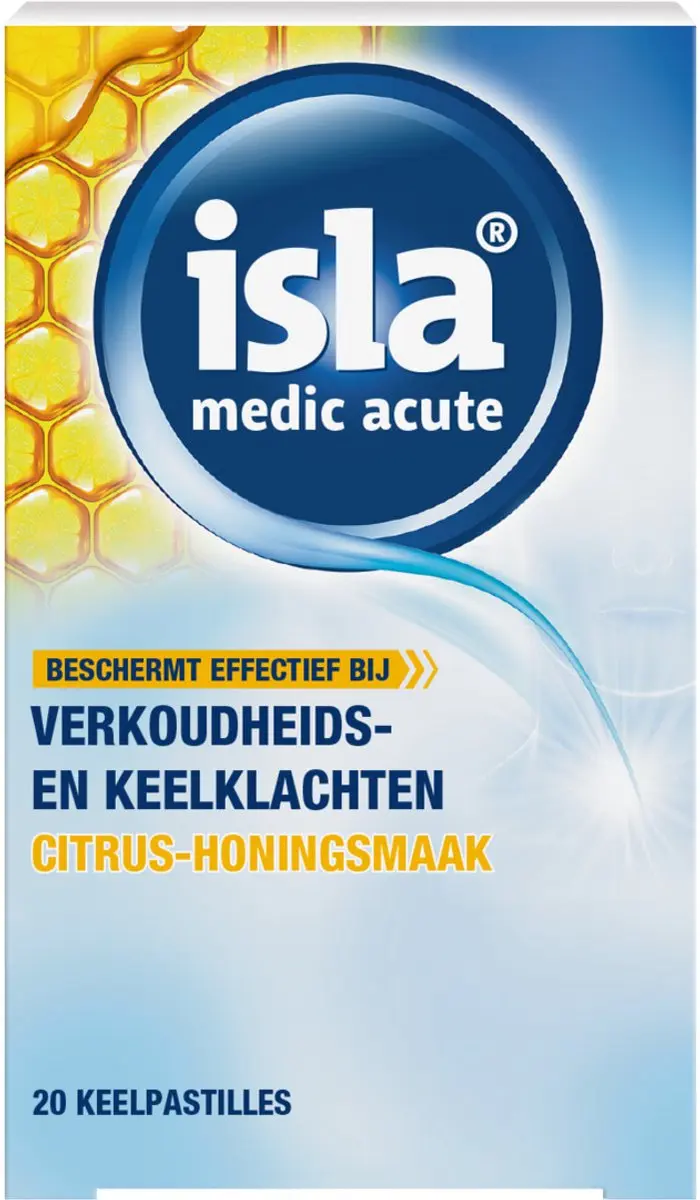 Isla Medic Acute Citrus-Honing Keelpastilles - 20 Stuks - afbeelding 5 van 5