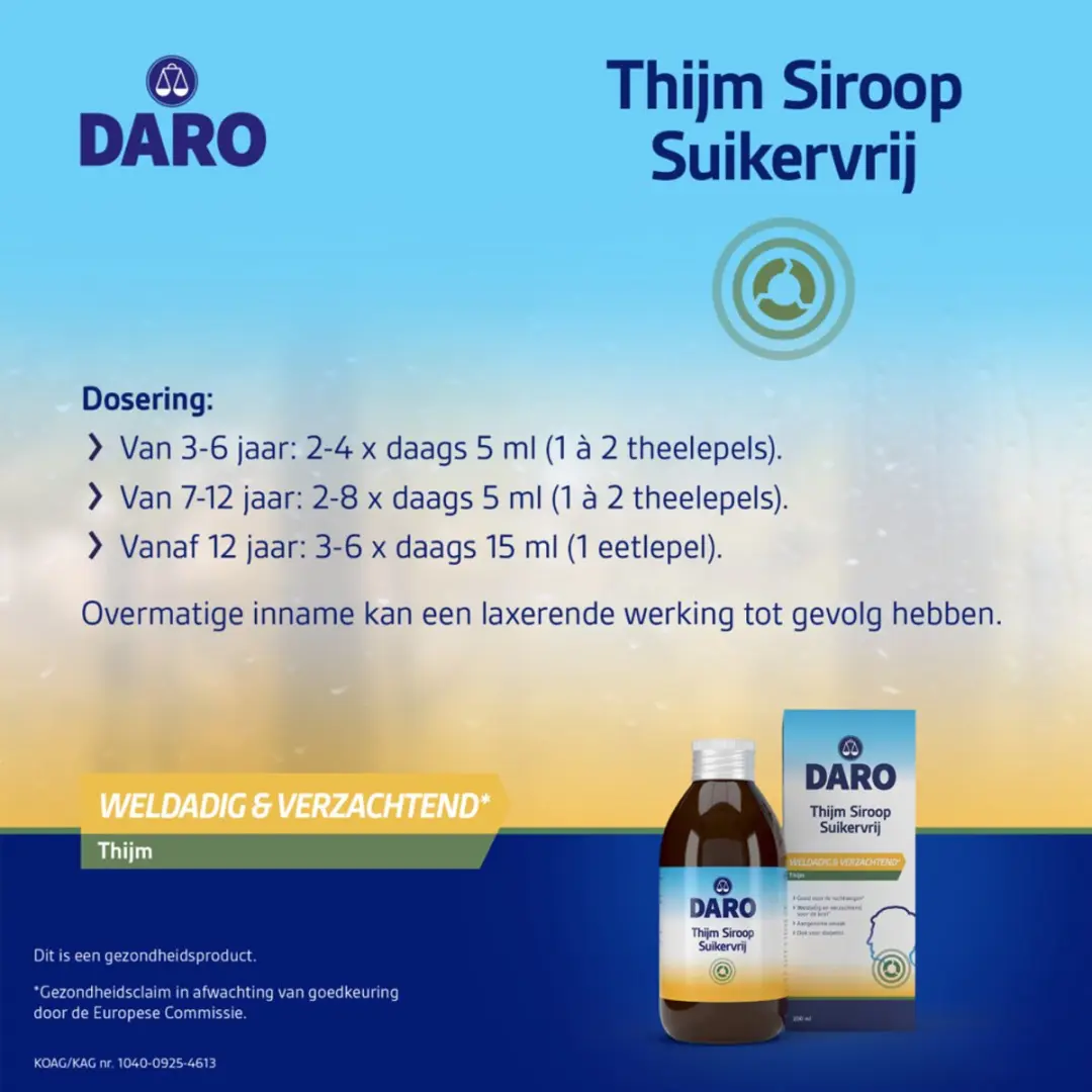 Daro Thijmsiroop Suikervrij 200ml