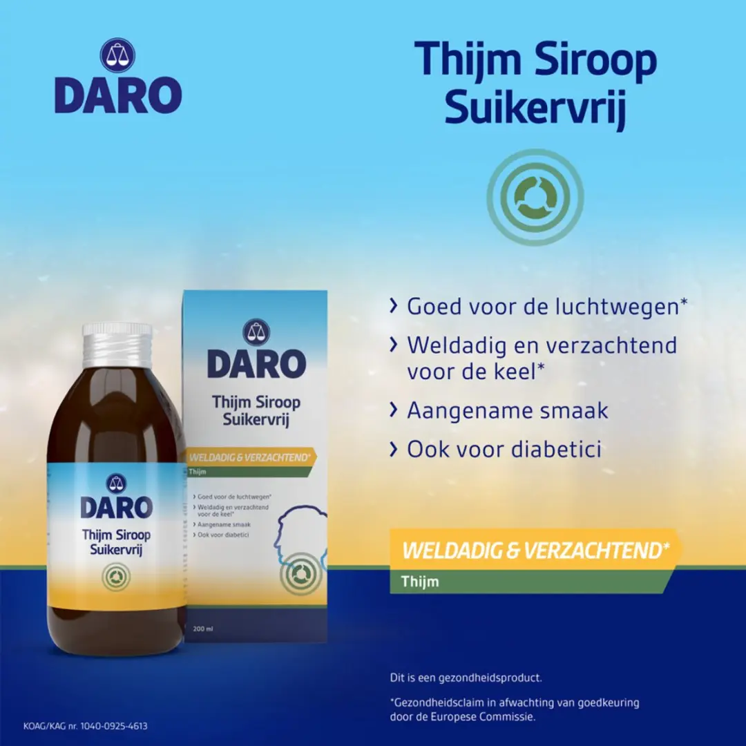 Daro Thijmsiroop Suikervrij 200ml