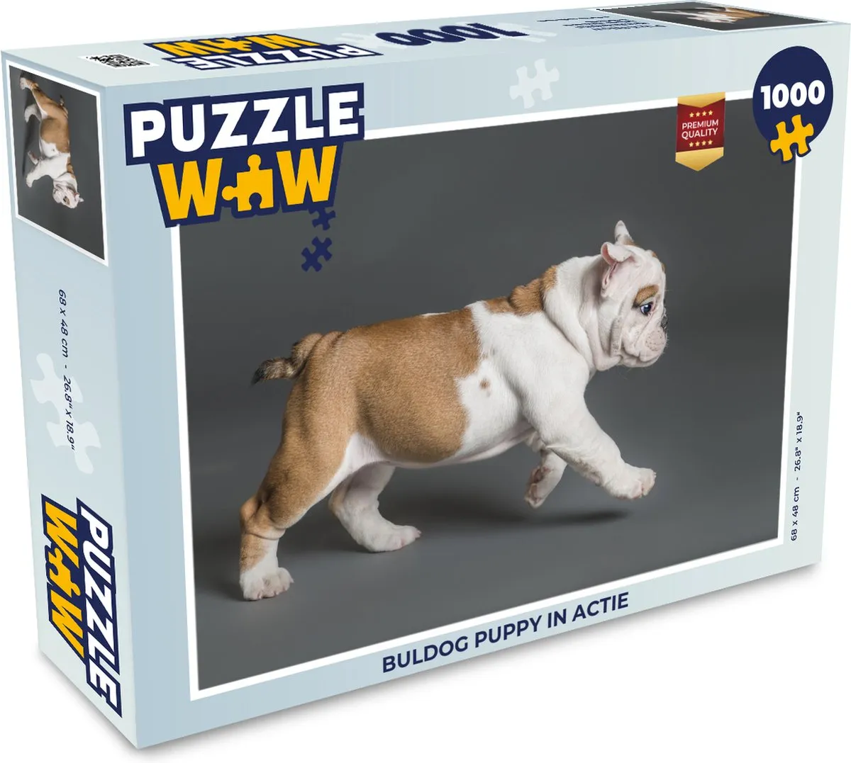 PuzzleWow Legpuzzel Buldog Puppy 1000 Stuks - Multicolor