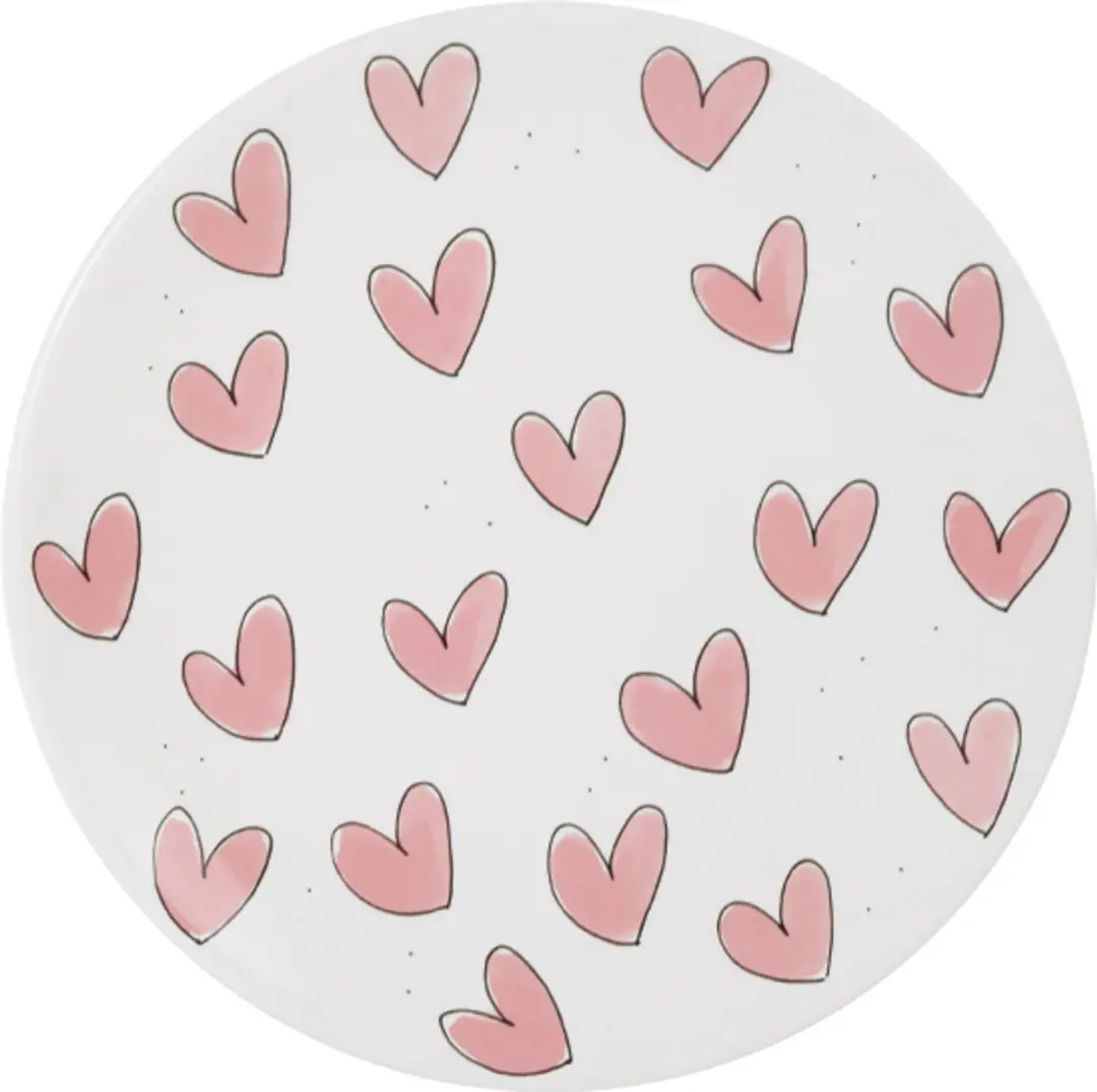 Blond Amsterdam, Even Bijkletsen, Pink: Bord 22 cm Hearts