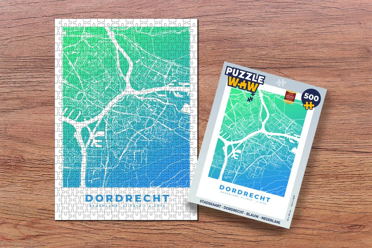 PuzzleWow Dordrecht Legpuzzel 500 Stuks - Multicolor