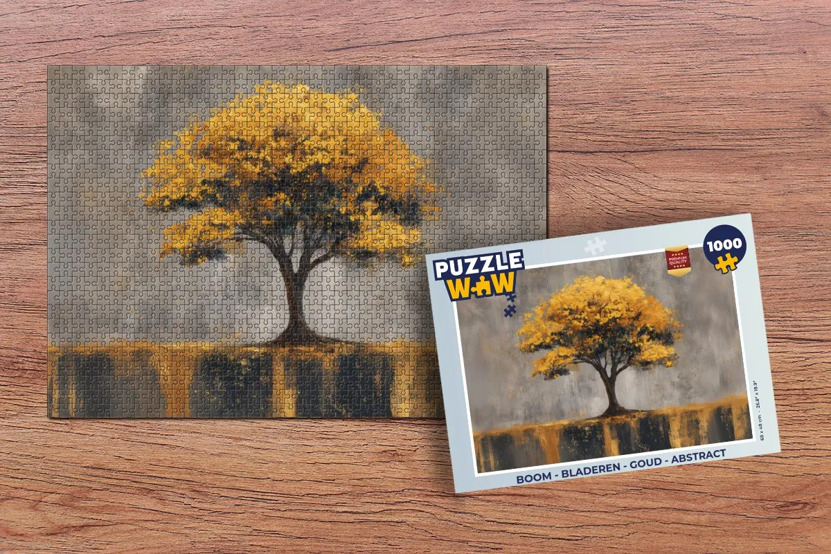 PuzzleWow Boom Legpuzzel 1000 Stuks - Goud Abstract