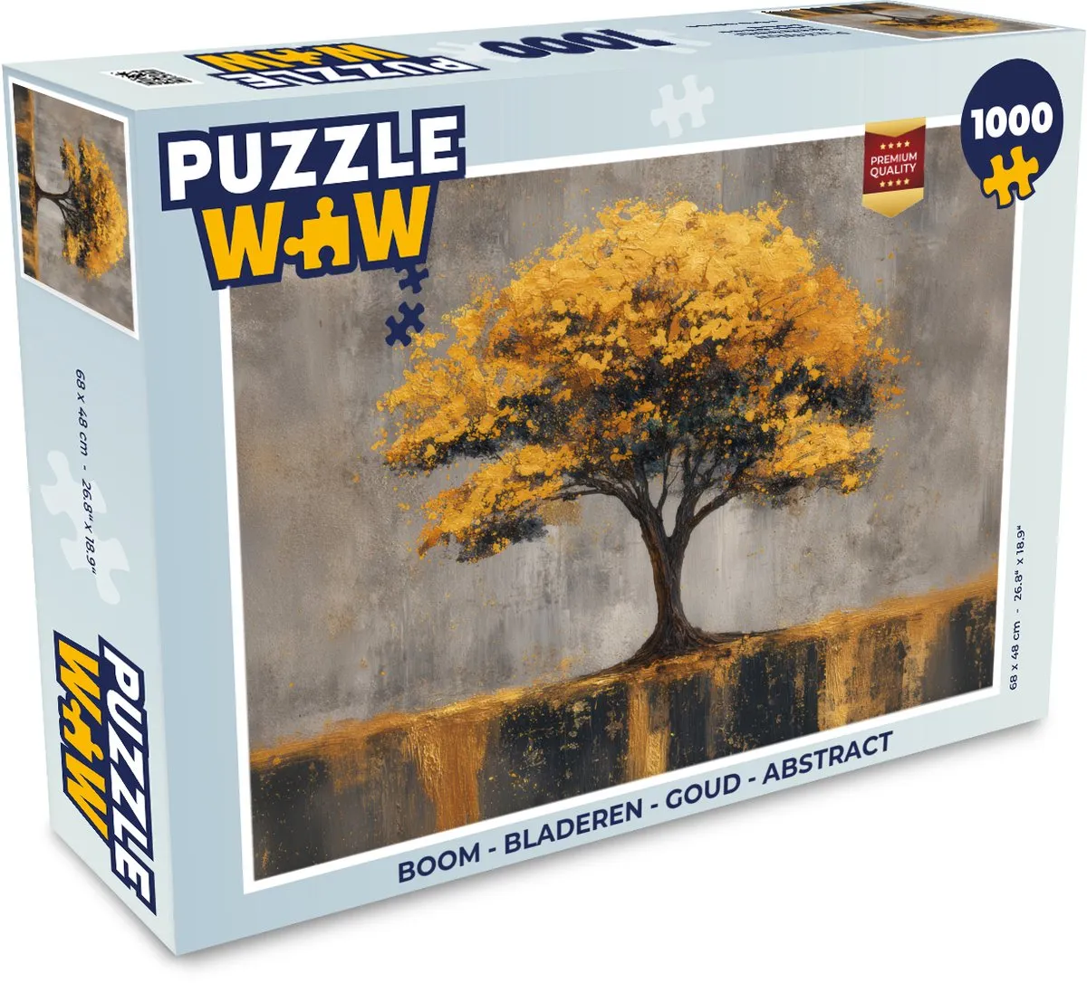 PuzzleWow Boom Legpuzzel 1000 Stuks - Goud Abstract