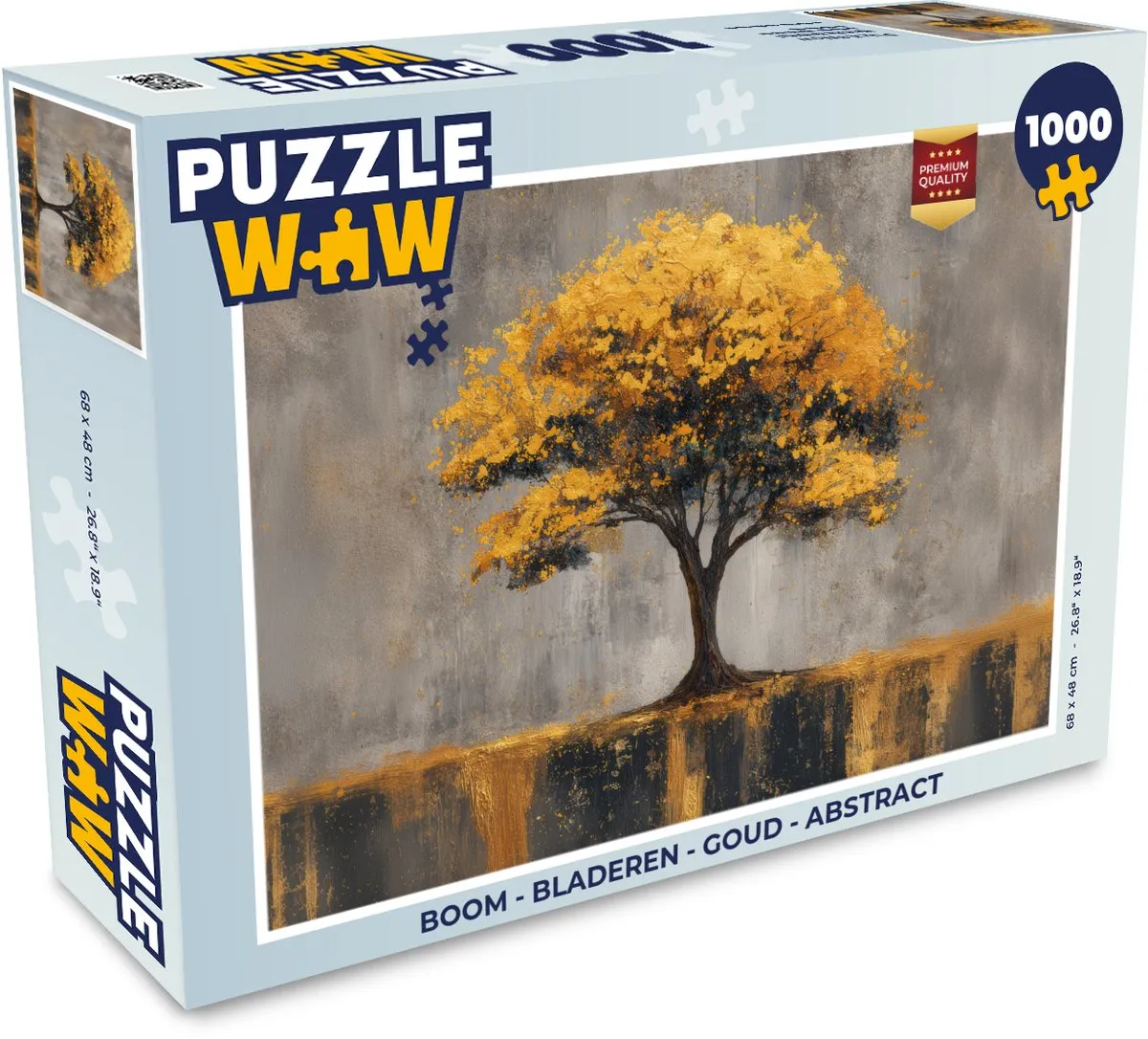 PuzzleWow Boom Legpuzzel 1000 Stuks - Goud Abstract