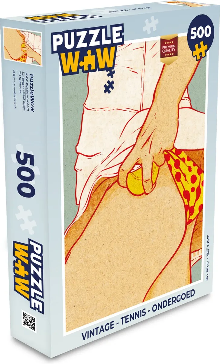 PuzzleWow Vintage Tennis Legpuzzel 500 Stuks - Multicolor