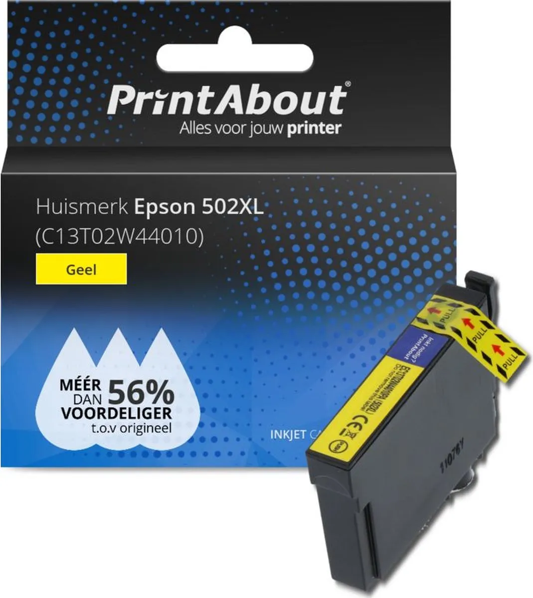 PrintAbout C13T02W44010 Inktcartridge Geel