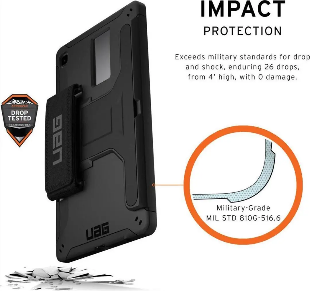 Urban Armor Gear Scout Serie 22270H114040 Hoes - Samsung Galaxy Tab A7 Lite - Zwart - afbeelding 6 van 6