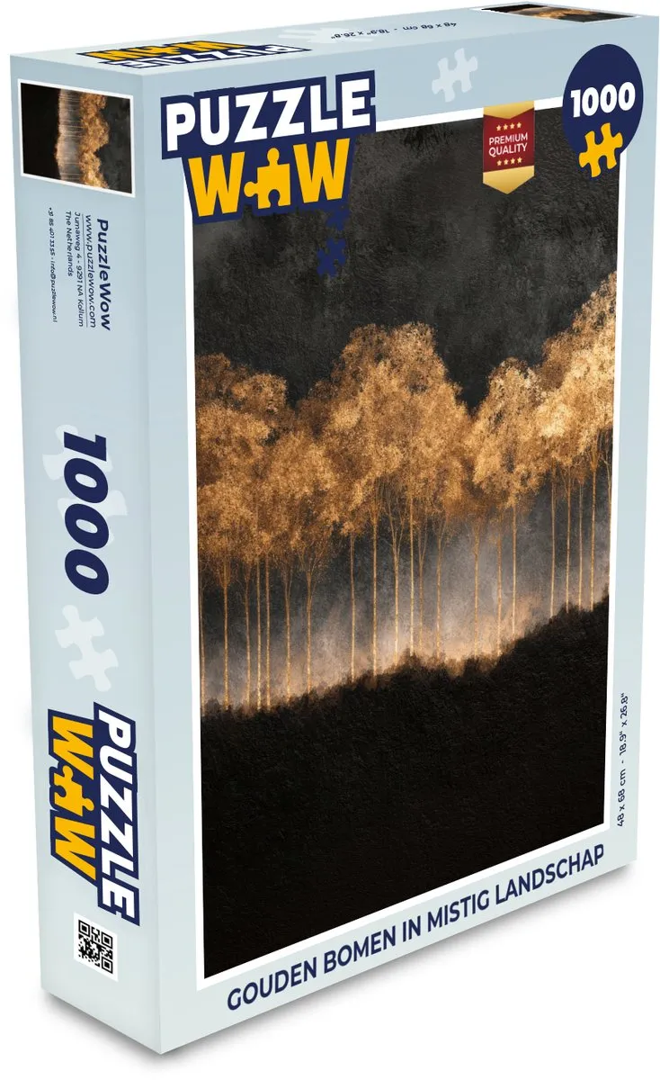 PuzzleWow Gouden Bomen in Mistig Landschap Legpuzzel 1000 Stuks