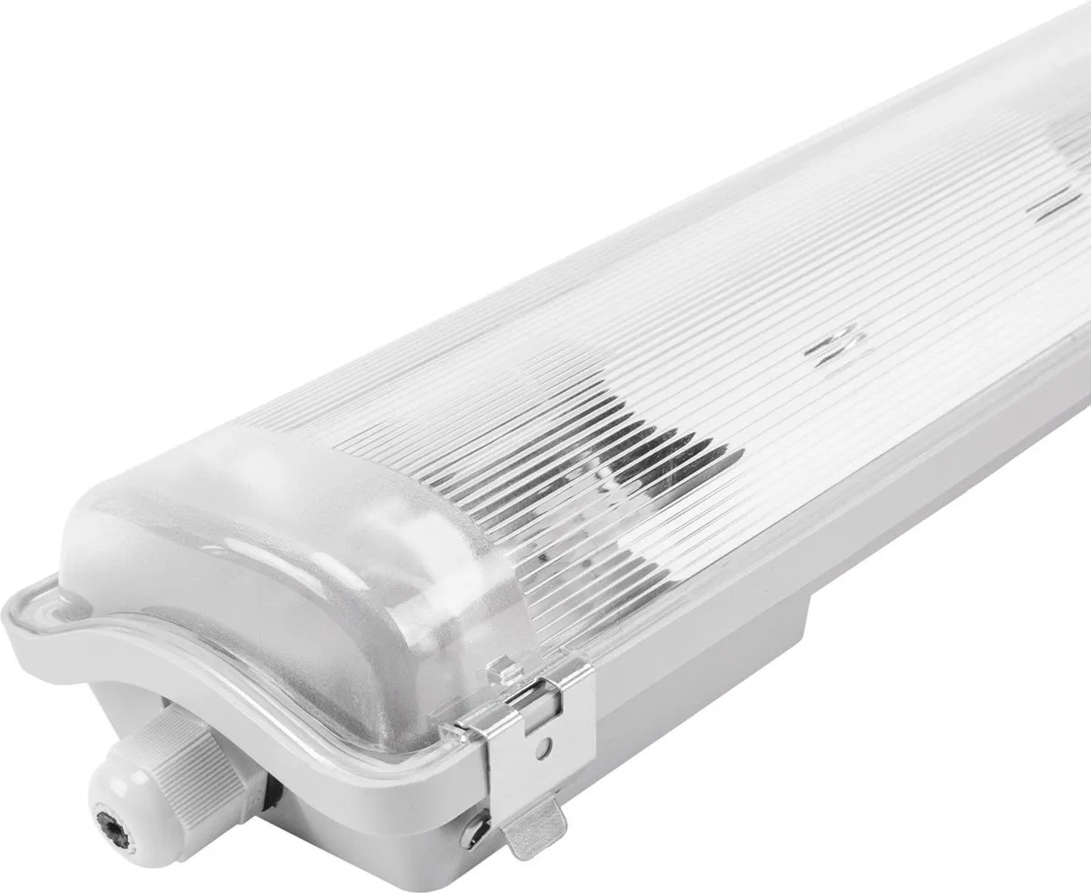 Ledvion 2x LED Armatuur 60cm Clips IP65 - Grijs