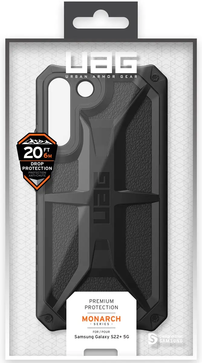 Urban Armor Gear Monarch 213431114040 Samsung Galaxy S22+ Hoesje - Zwart - afbeelding 6 van 6