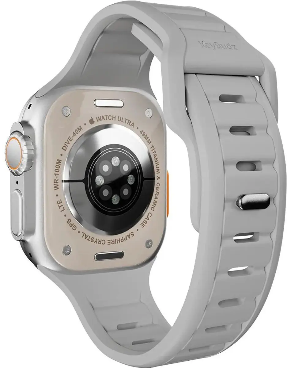 KeyBudz Journey FKM Horlogeband Apple Watch 44-49mm - Grijs - afbeelding 6 van 6