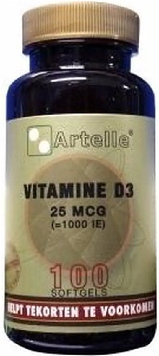 Artelle Vitamine D3 25mcg Softgels - 100 Stuks