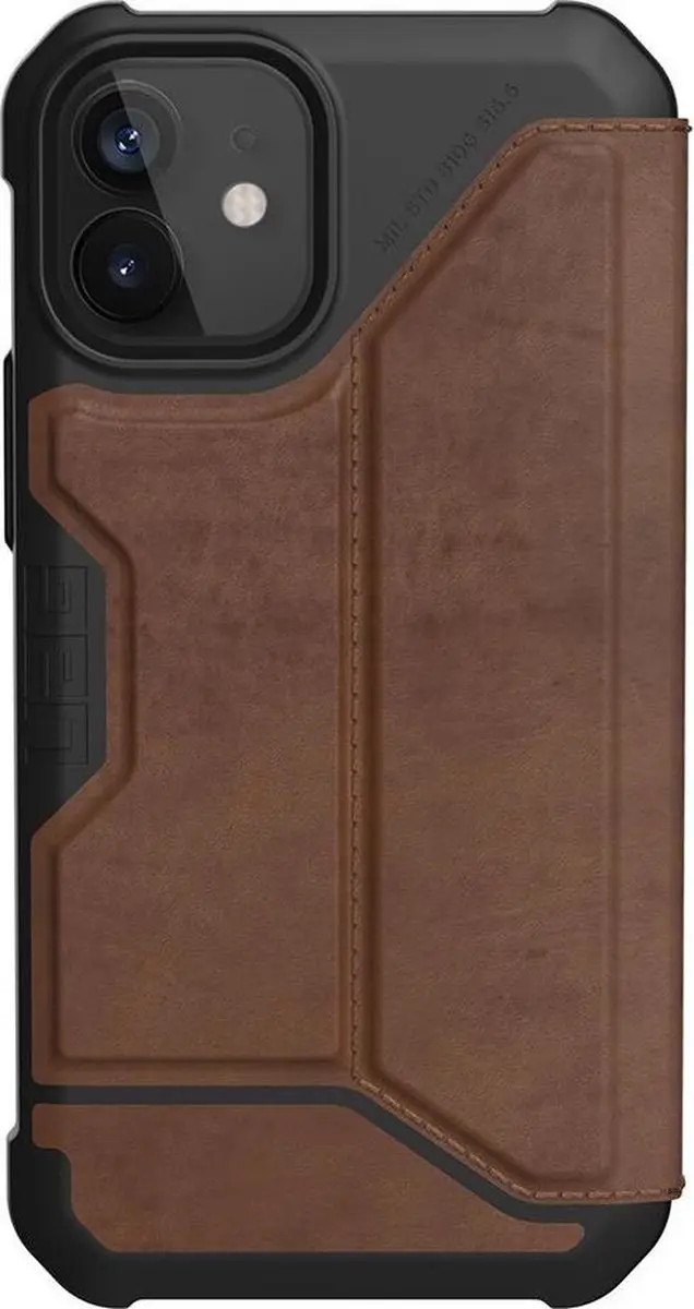 Urban Armor Gear iPhone 12 Mini Book Case Leer Bruin - 812451036572 - afbeelding 5 van 6