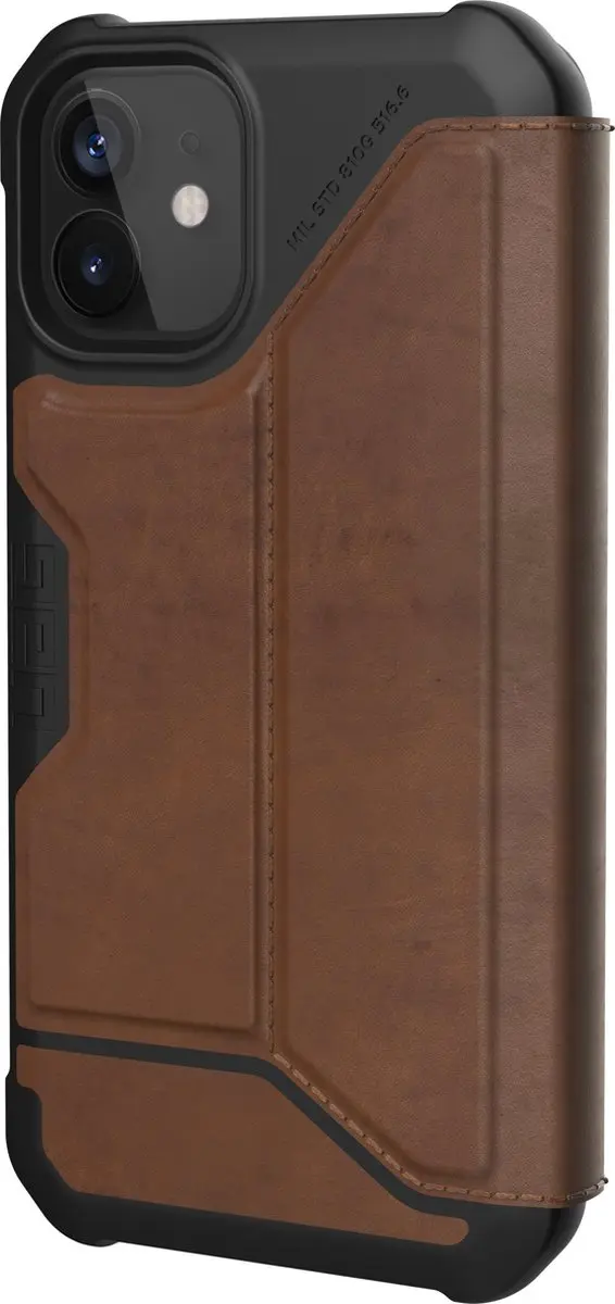 Urban Armor Gear iPhone 12 Mini Book Case Leer Bruin - 812451036572 - afbeelding 2 van 6