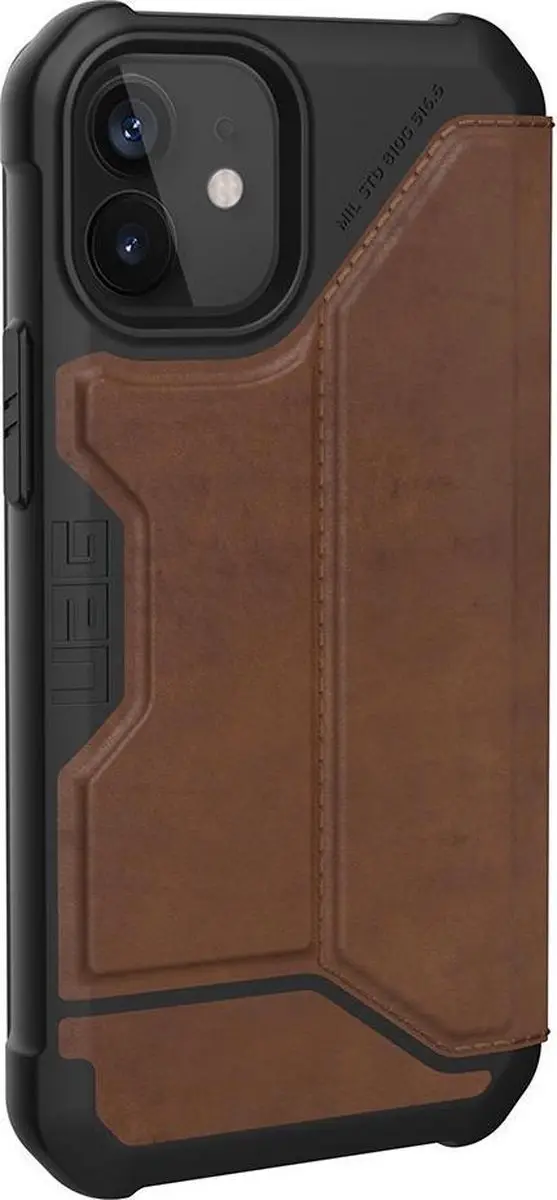Urban Armor Gear iPhone 12 Mini Book Case Leer Bruin - 812451036572 - afbeelding 6 van 6