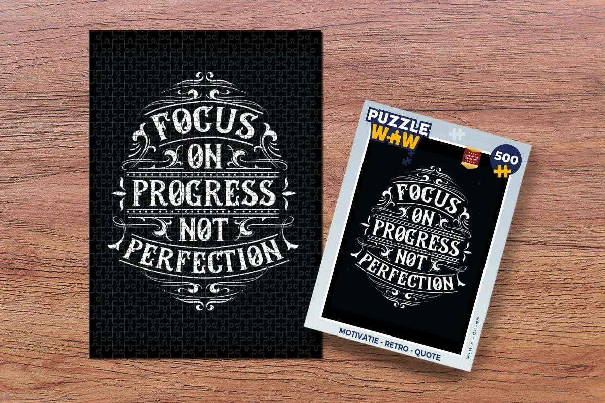 PuzzleWow Motivatie Retro Quote Legpuzzel 500 Stuks - Multicolor