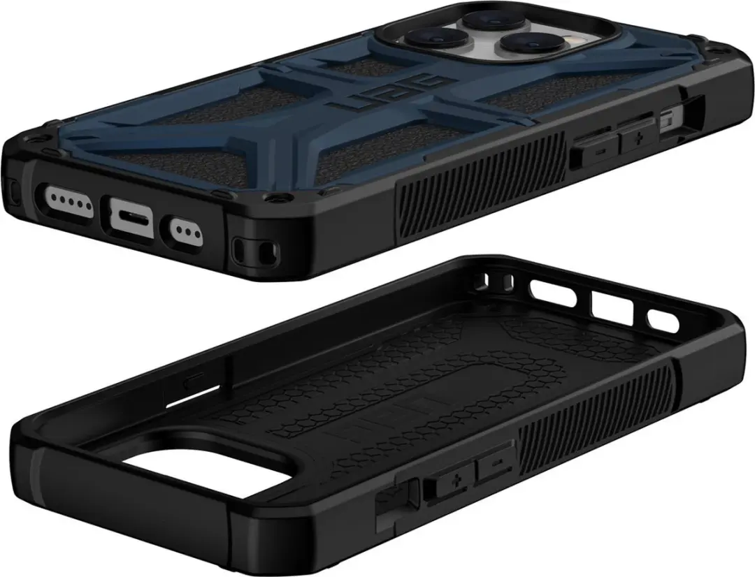 Urban Armor Gear Monarch Hoesje iPhone 14 Pro - Blauw - 114034115555 - afbeelding 6 van 6
