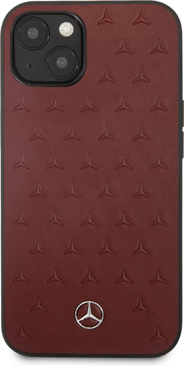 Mercedes-Benz Stars Leather Back Case Rood - iPhone 13 Mini