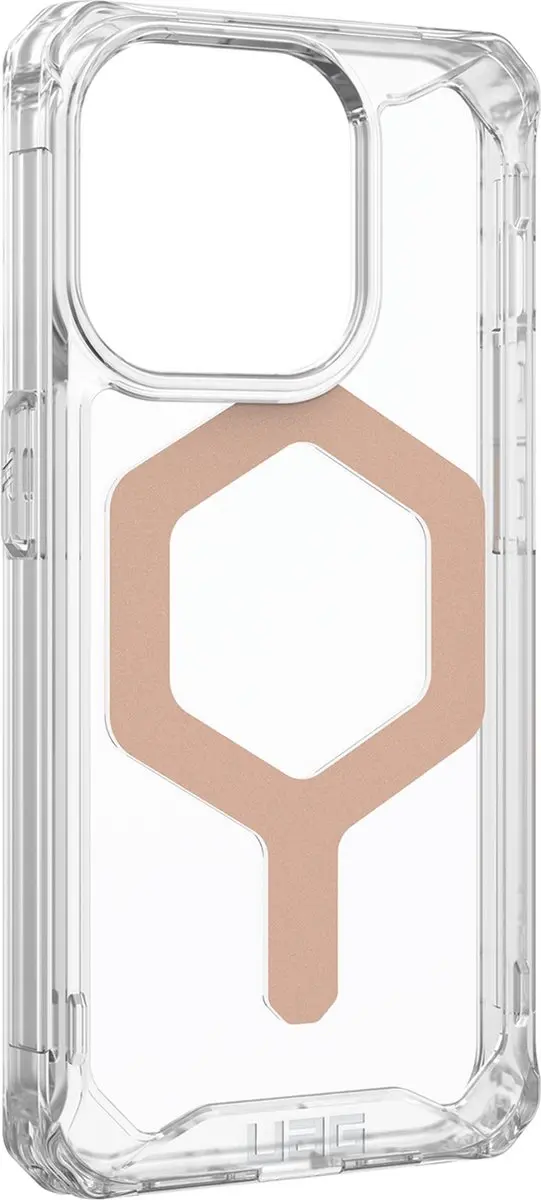 Urban Armor Gear Plyo Mag iPhone 15 Pro Hoesje - 114286114348 - Transparant/Rose Gold - afbeelding 2 van 6